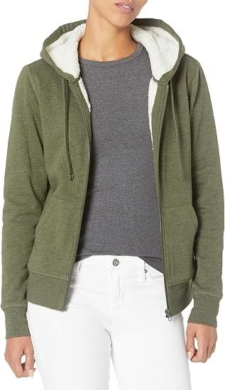 Green Zip-Up Hoodie With Sherpa Lining image 3
